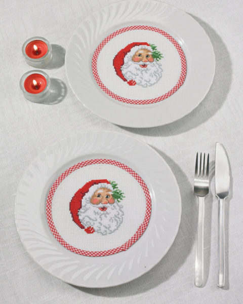 Kit de broderie Père Noël flacon Ø16 cm