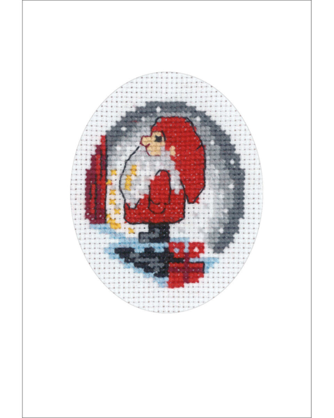 Kit de broderie Carte de Noël Lutin sur escalier 9 x 13 cm