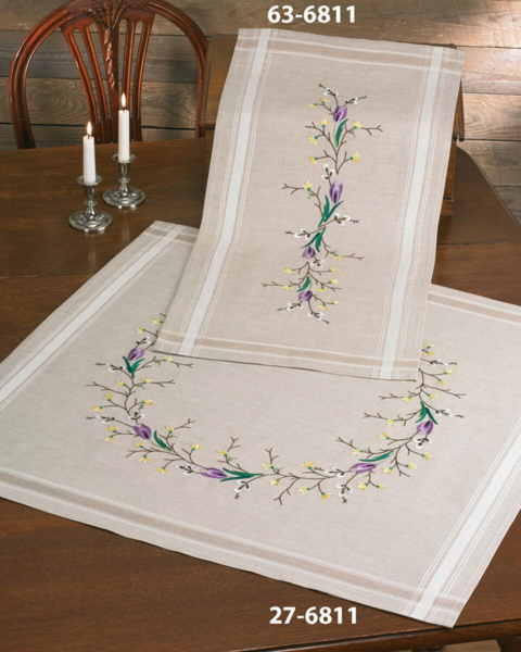 Kit de Broderie Rang de Crocus 80 x 80 cm