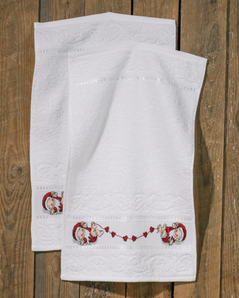 Kit de broderie Cœur lutins 2 pcs 30 x 50 cm