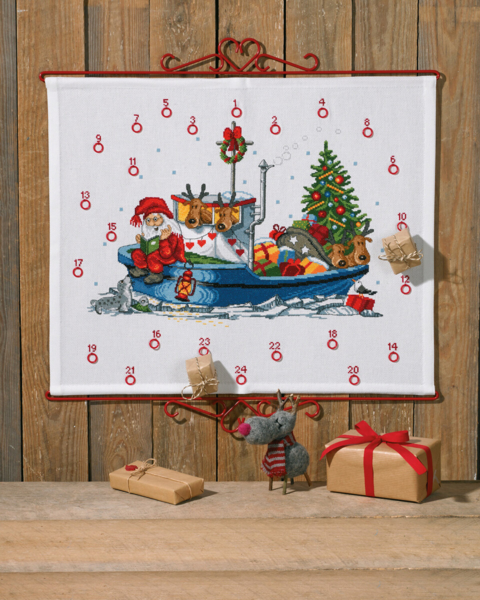 Kit de broderie Père Noël en bateau B5125/58 58 x 48 cm