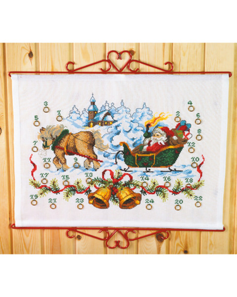 Kit de broderie Père Noël près de l'église 55 x 42 cm B5125/55