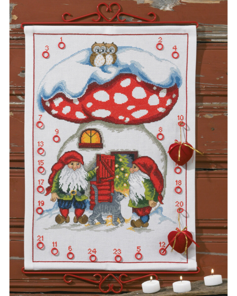 Kit de broderie 2 lutins avec chat 5125/38 38 x 53 cm