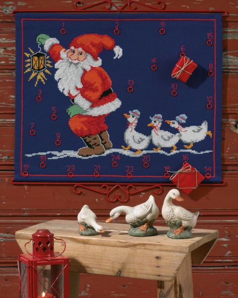 Kit de broderie Lutin avec oies 58 x 47 cm