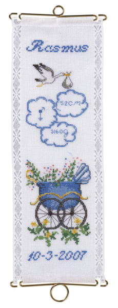 Kit de Broderie Baptême Rasmus 12 x 35 cm m/5188/12