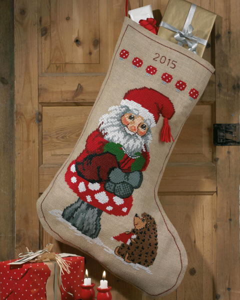 Kit de broderie Lutin et hérisson 60 x 84 cm