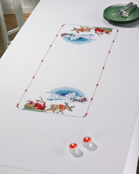 Kit de broderie Lutin en traîneau 140 x 230 cm