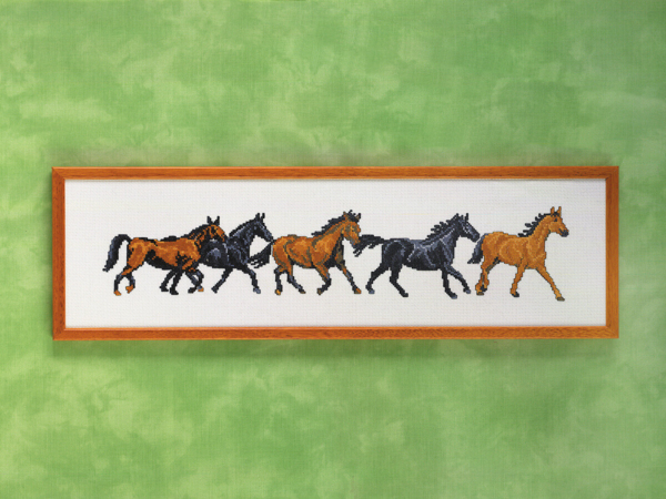 Kit de broderie Chevaux rangée 59 x 16 cm R5425
