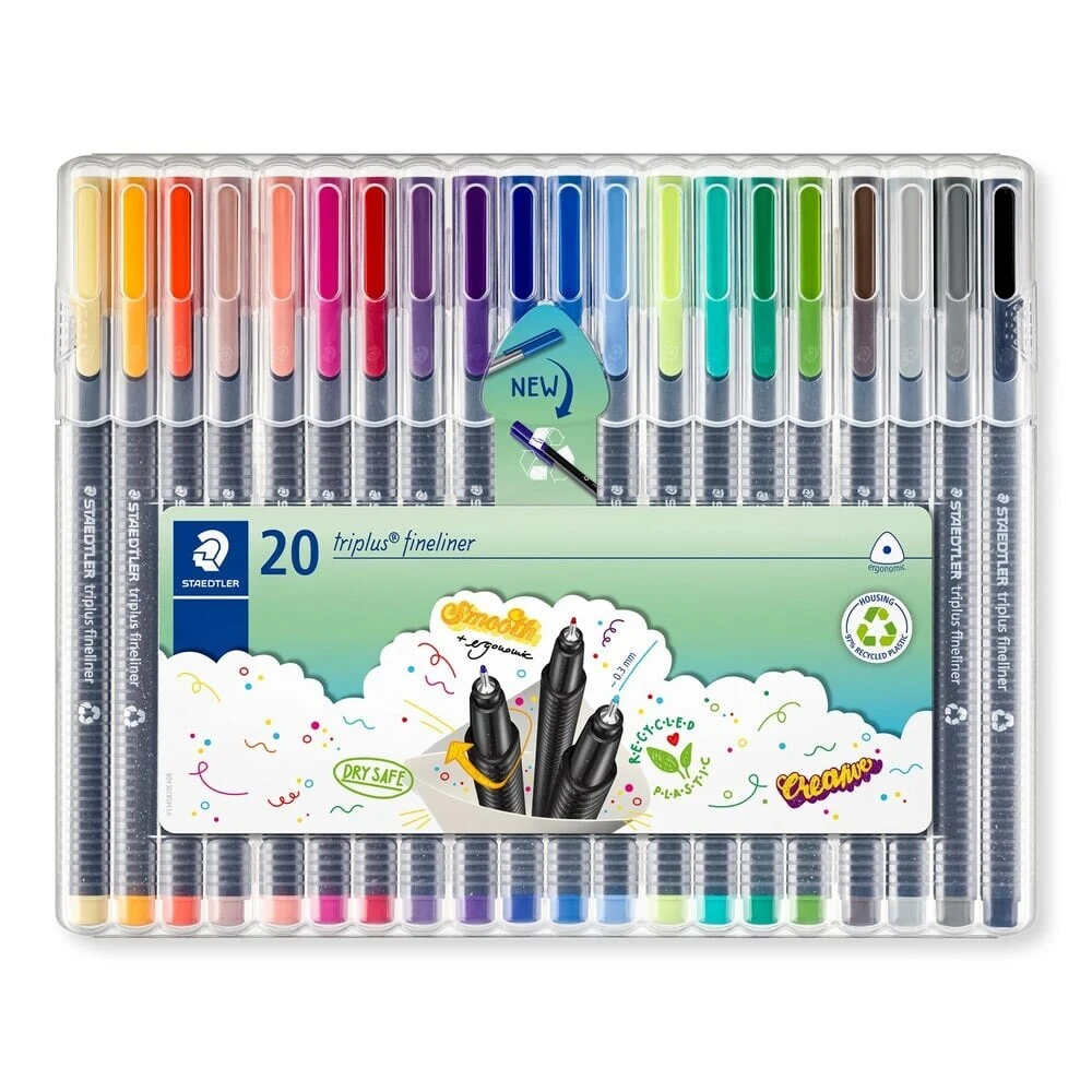 STAEDTLER Fineliner Triplus – 30 Stück Set – Feinlinier Mit 0,3 Mm Strich Für Präzises Schreiben & Zeichnen