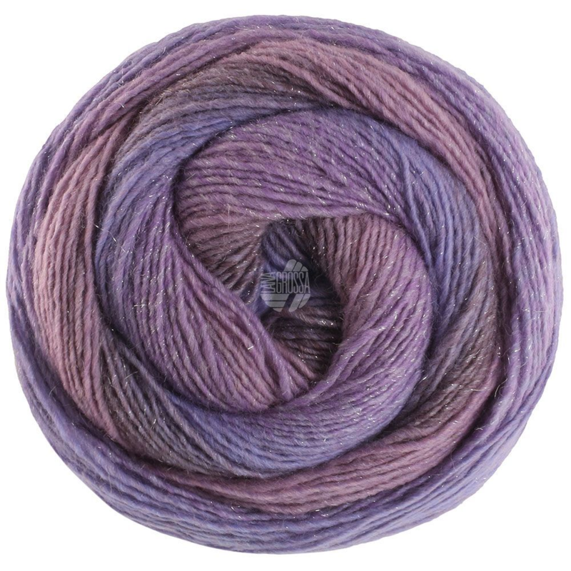 Lana Grossa Gomitolo Gala 4027 Lilas/mauve/violet gris/violet bleu/bleu violacé