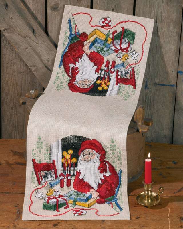 Kit de Broderie Père Noël & Chat 33 x 98 cm