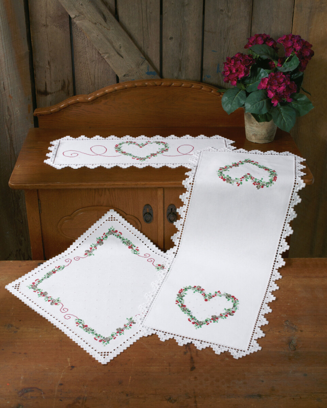 Kit de broderie Hardanger avec baies d'hiver 40x95 cm