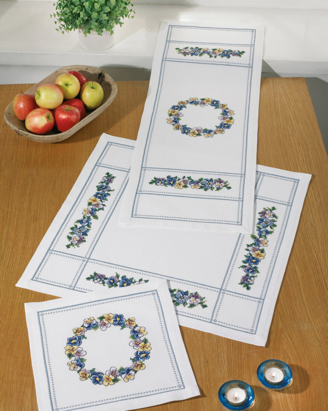 Kit de broderie Violettes 34 x 94 cm