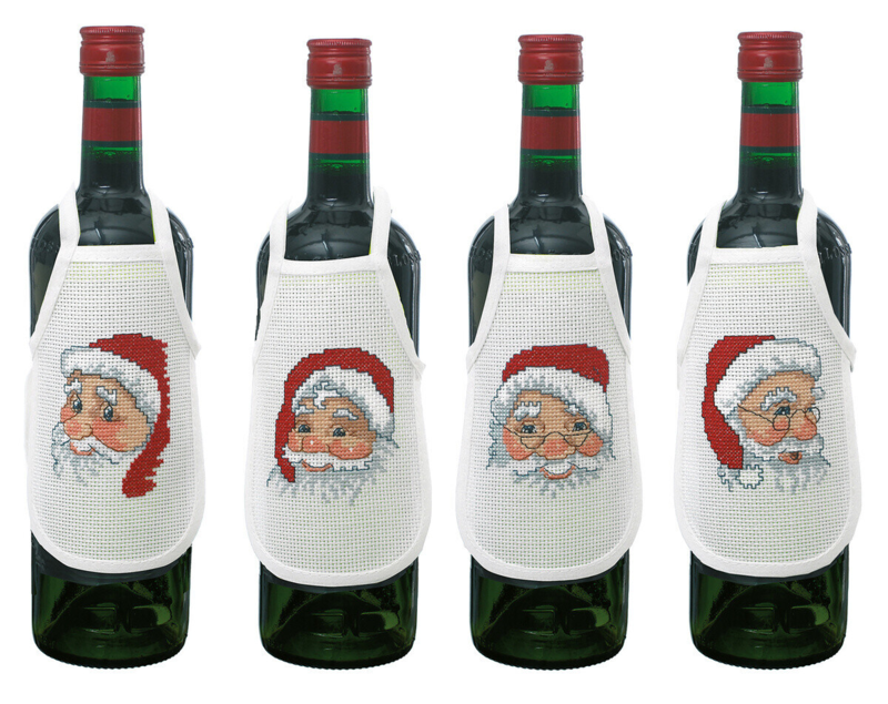 Kit de broderie 4 têtes de lutin 10 x 15 cm