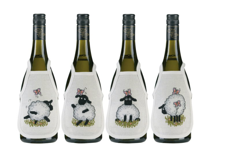 Kit de broderie Mouton / Papillon 0330B x 4 10 x 15 cm