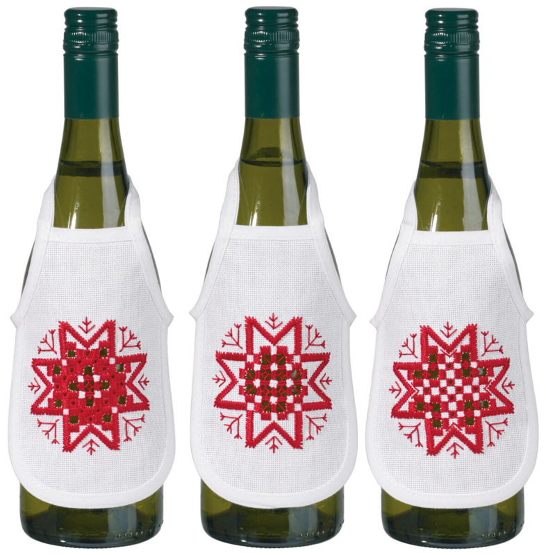 Kit de broderie Étoile Hardanger rouge 3 pcs 10 x 15 cm