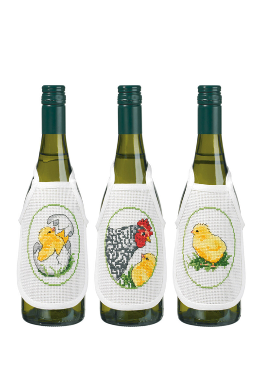 Kit de broderie Pâques 3 pcs couvre-bouteilles. 10 x 15 cm