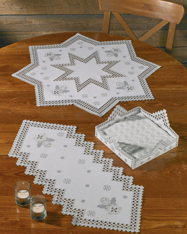 Kit de broderie Hiver Hardanger 21 x 21 cm