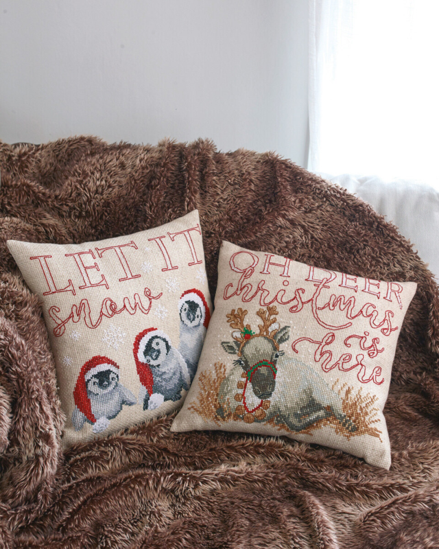 Kit de broderie Let it snow 40 x 40 cm