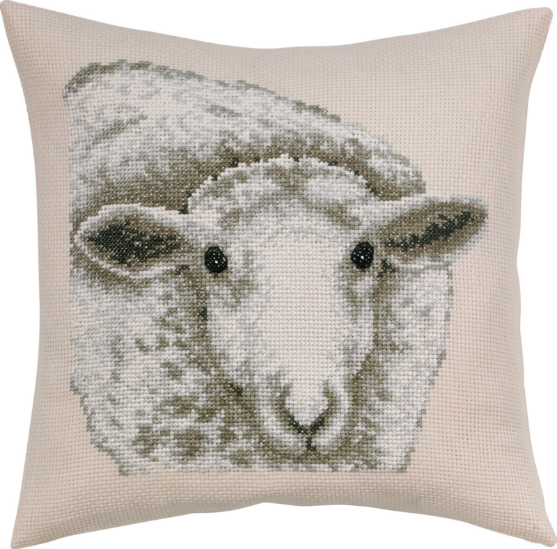Kit de broderie Mouton blanc 40 x 40 cm