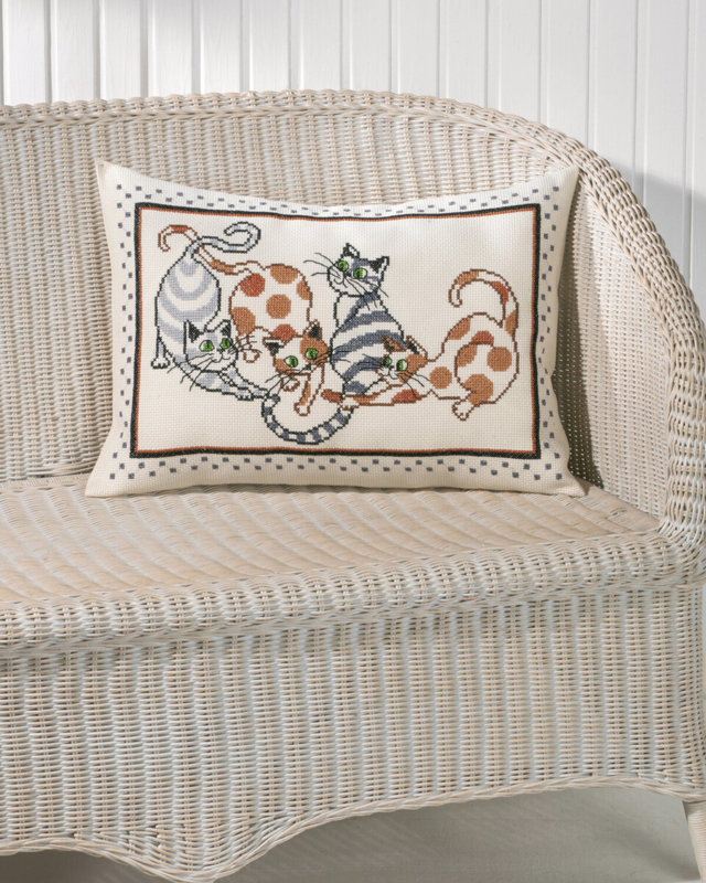 Kit de broderie Coussin Chat 58 x 40 cm