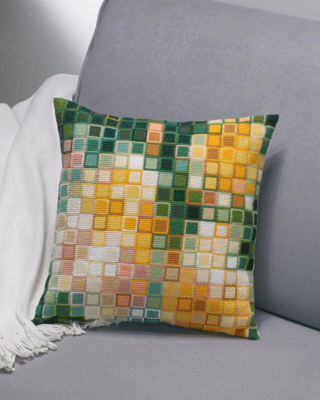 Kit de broderie Pixel roses 38 x 38 cm