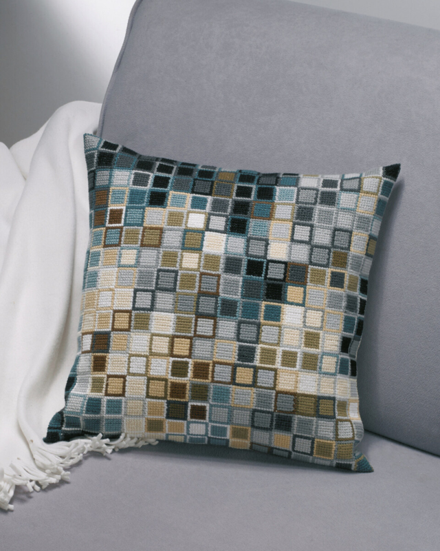 Kit de broderie Pixel roses 38 x 38 cm