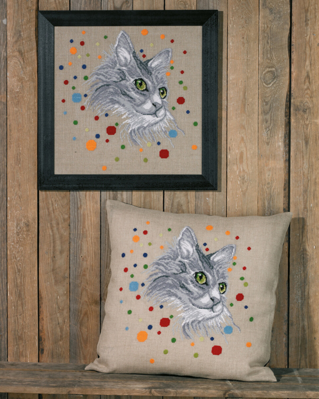 Kit de Broderie Chat 60 x 60 cm