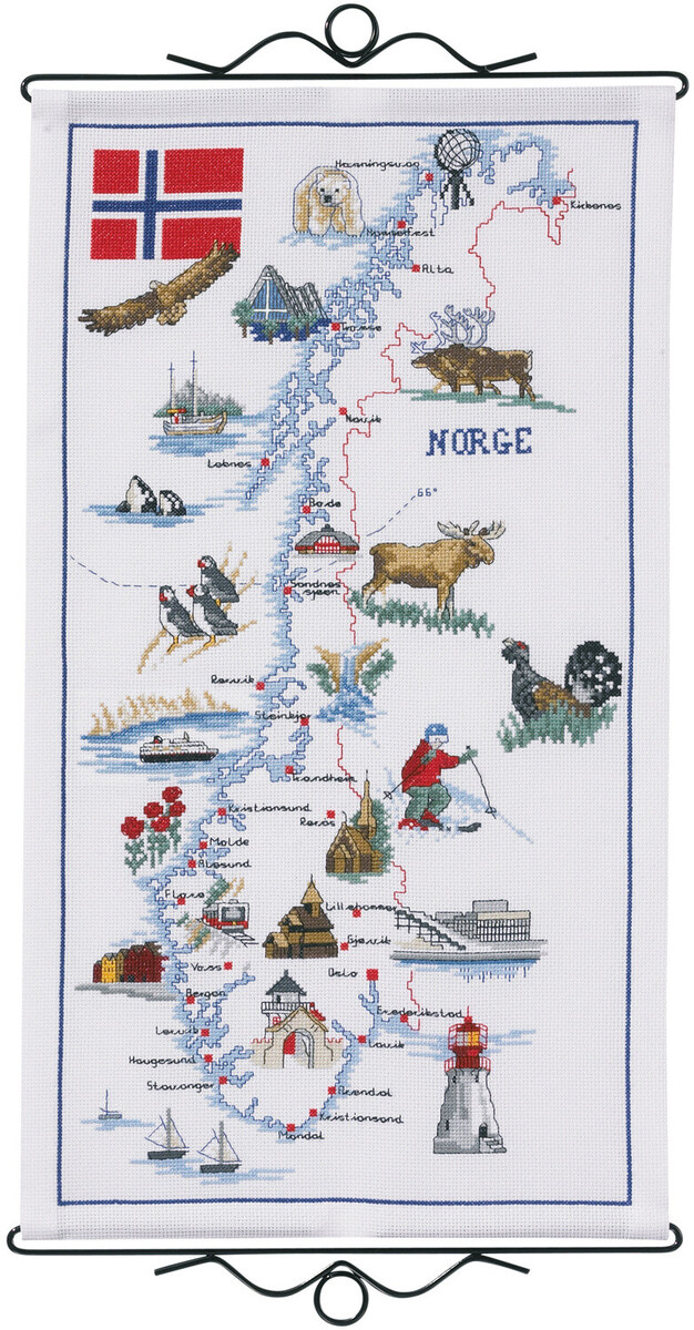 Kit de broderie Carte de la Norvège 32 x 57 cm B5123/32