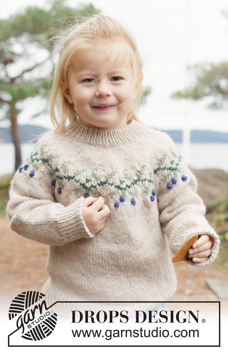 50-4 Blue Holly Sweater by DROPS Design