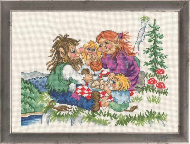 Kit de broderie Famille de trolls 37 x 29 cm R5399
