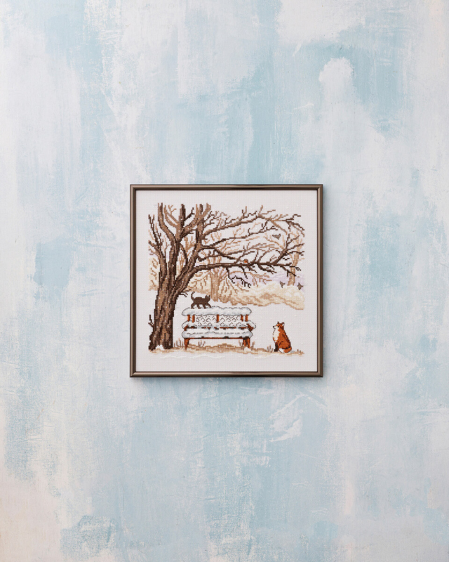 Kit de Broderie Renard d'Hiver 30 x 30 cm