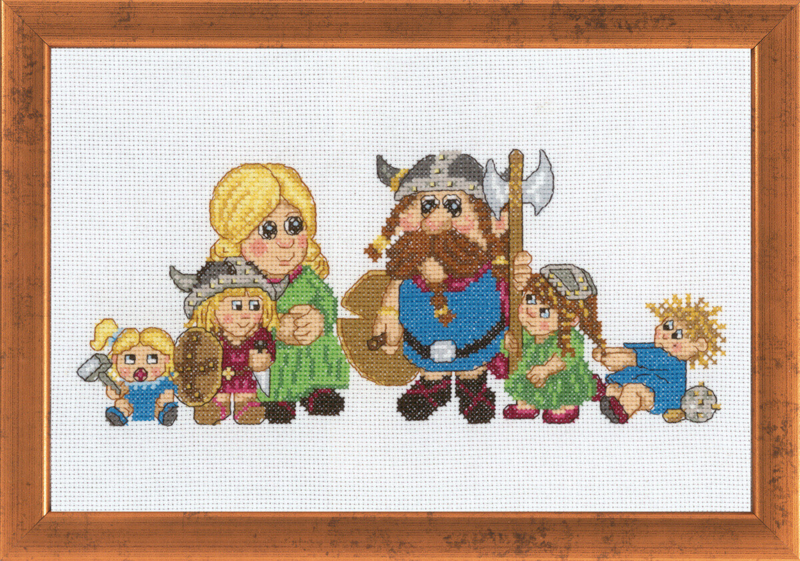 Kit de broderie Famille Viking 29 x 19 cm