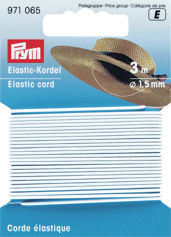 Prym Corde Élastique, Blanc, 1.5 mm