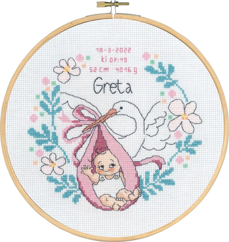 Kit de broderie Baptême Greta m 5810/22 20 Ø cm