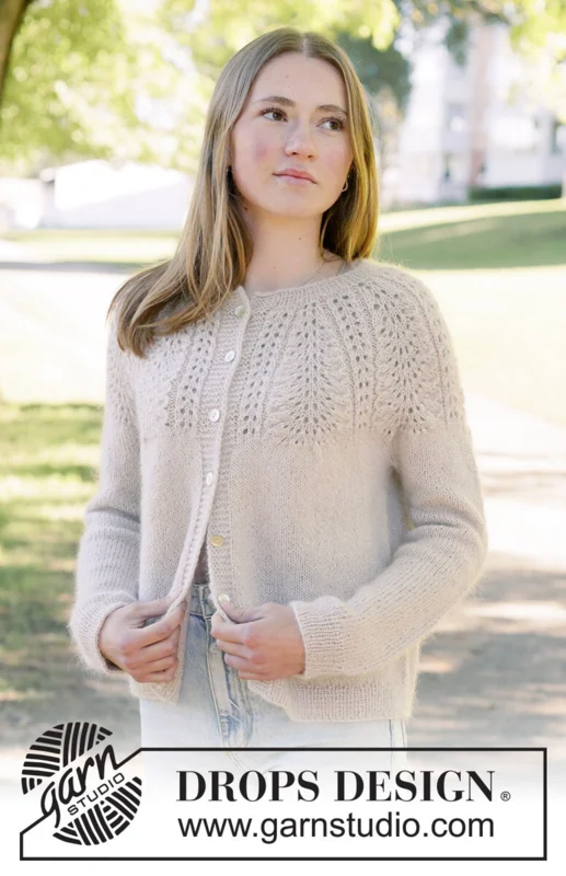 268-6 Meringue Bliss Cardigan by DROPS Design