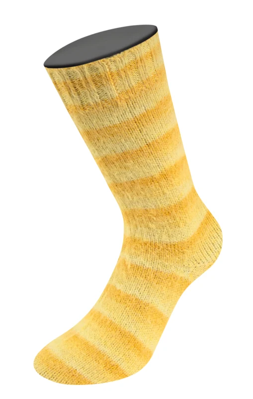 Lana Grossa Cosy Socks Soft Stripes 111 Jaune/jaune d'œuf/jaune safran