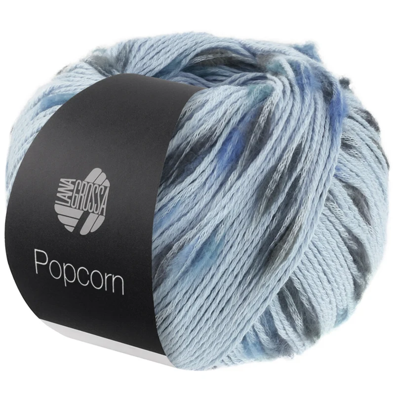 Lana Grossa Popcorn 06 Bleu clair/pétrole/graphite