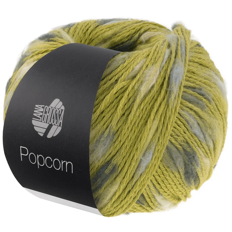 Lana Grossa Popcorn 14 Pistache/beige clair/gris doux/gris foncé