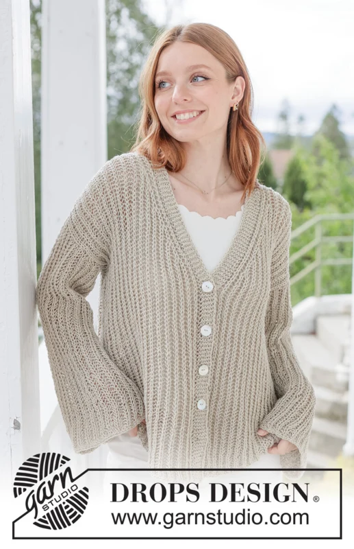 268-17 Spell of Summer Cardigan by DROPS Design