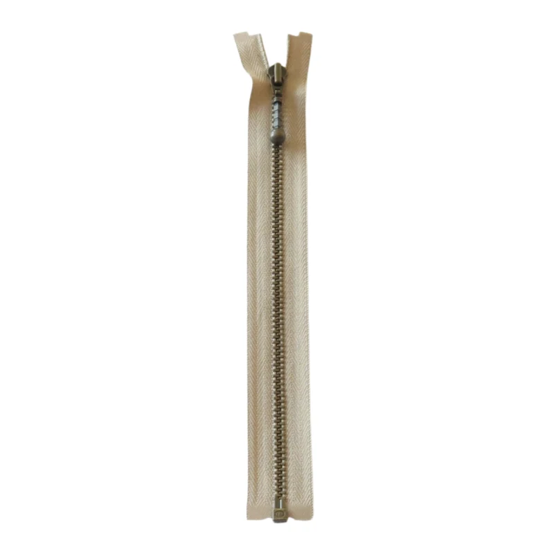 YKK Fermeture à Glissière Métal Séparable 4 mm (25-65 cm) 573 Beige, Laiton antique