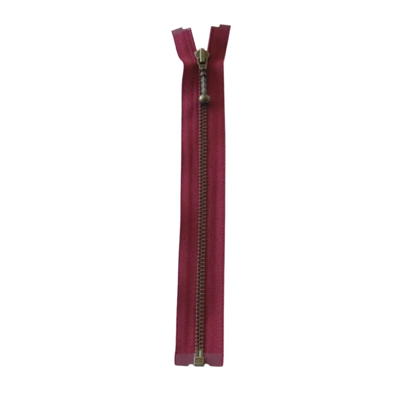 YKK Fermeture à Glissière Métal Séparable 4 mm (25-65 cm) 527 Bordeaux, Laiton antique