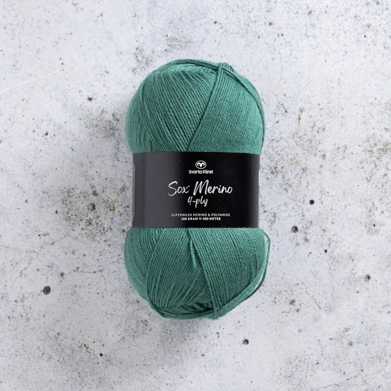 Svarta Fåret Sox Merino 4 ply 01 Encre bleu-vert