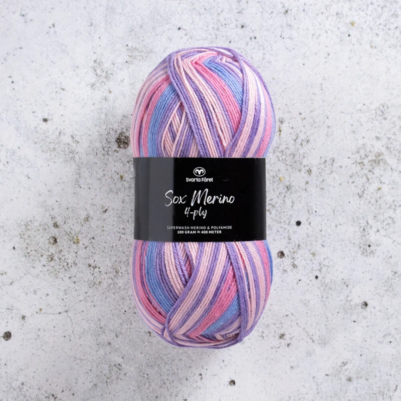 Svarta Fåret Sox Merino 4 ply 08 Pop bubble-gum