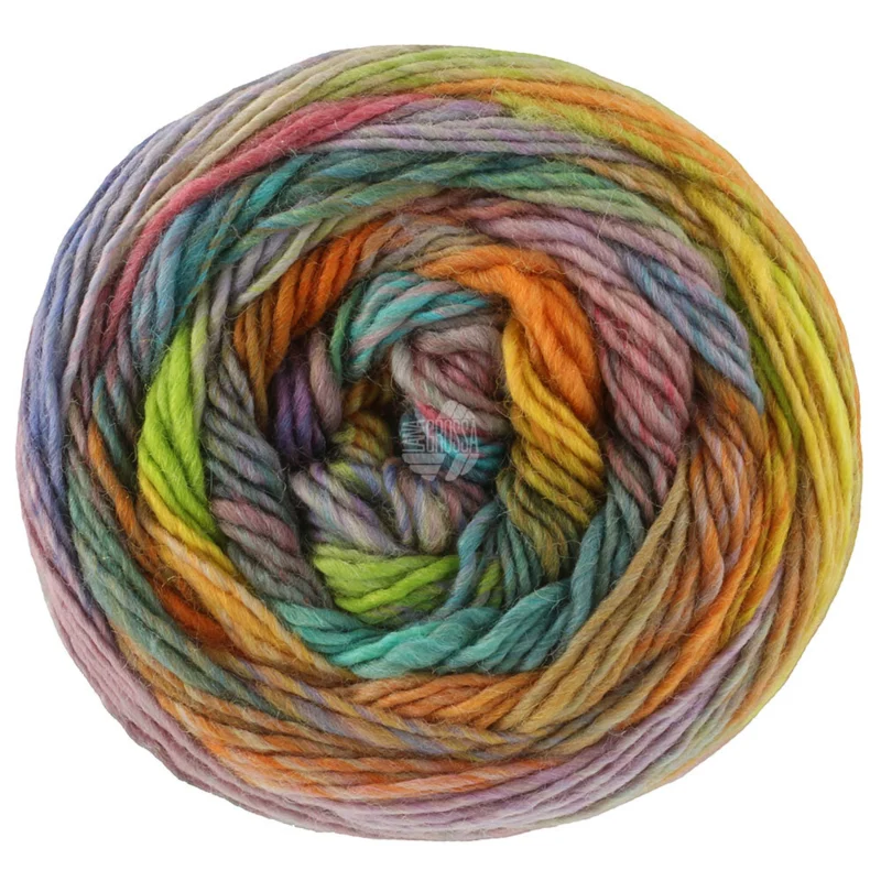 Lana Grossa Colorissimo 224 Bruyère/Pistache/Vert printemps/Brun/Pétrole/Jaune/Orange/Bleu/Rouille/Beige/Prune