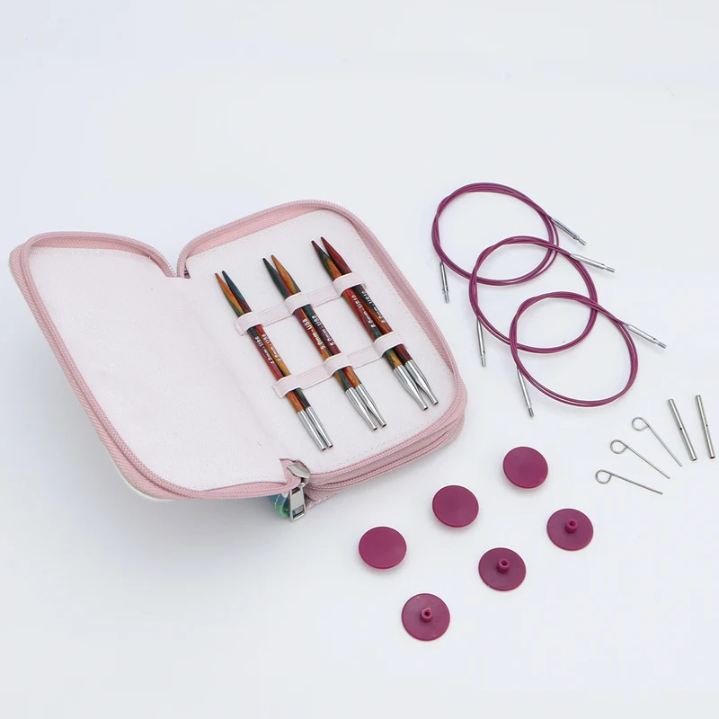 KnitPro Symfonie 2 Ensemble d'Aiguilles Circulaires Interchangeables, Starter Set, 13 cm
