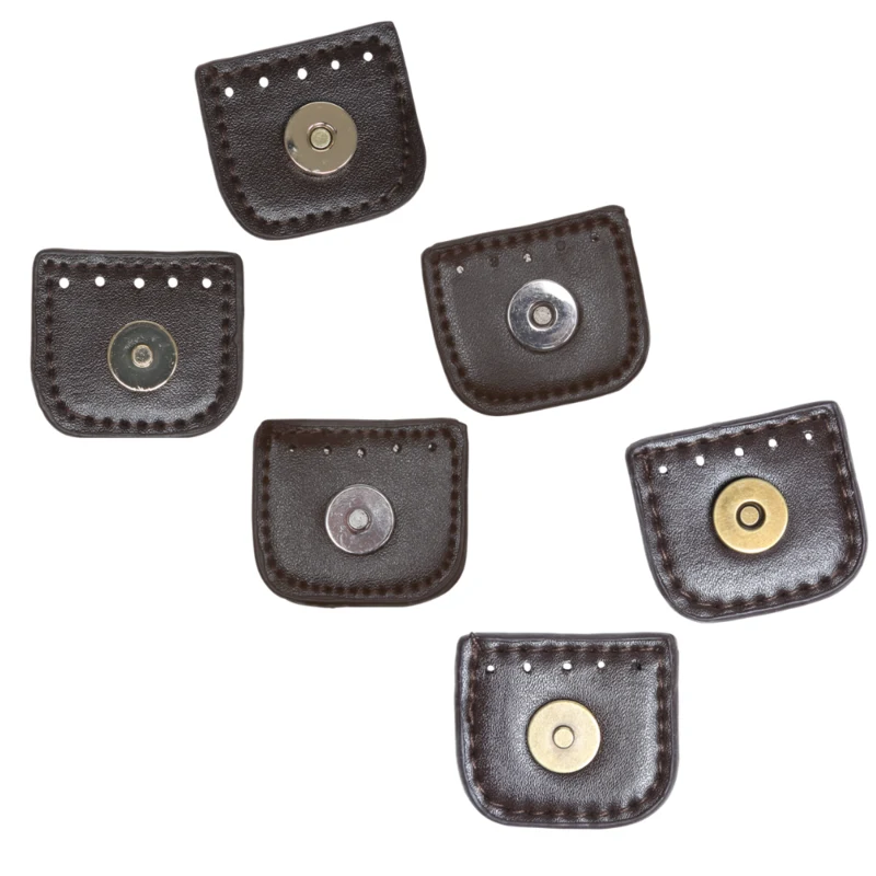 Go Handmade Fermeture Pression Magnétique 4 cm Marron foncé avec or, argent et bronze