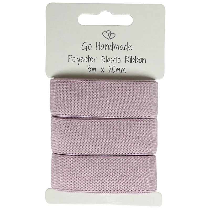 Go Handmade Bande Élastique: 3 m x 20 mm, Rose vintage