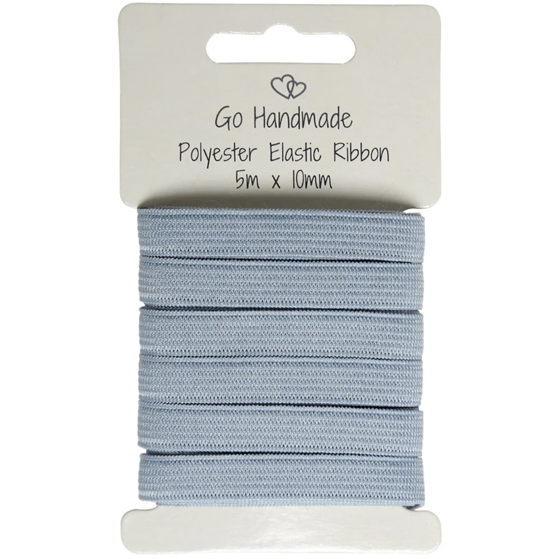 Go Handmade Bande Élastique: 5 m x 10 mm, Gris/bleu