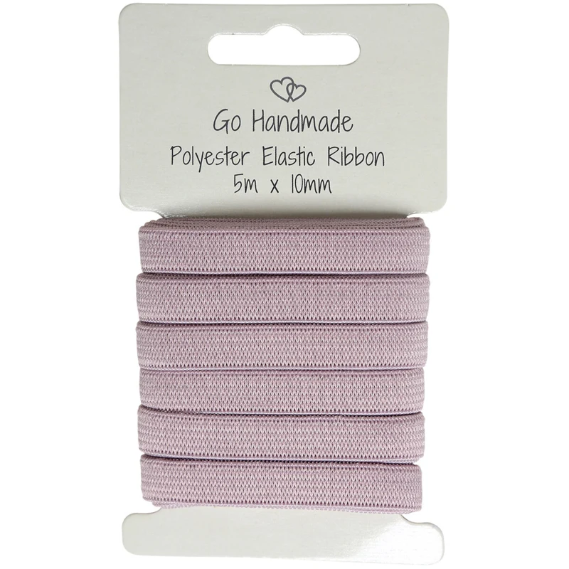 Go Handmade Bande Élastique: 5 m x 10 mm, Rose vintage